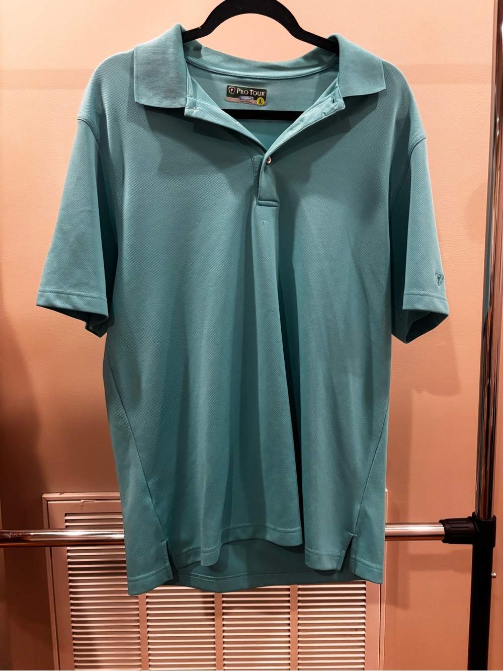 Men's Teal Short-Sleeve Button Down Polo